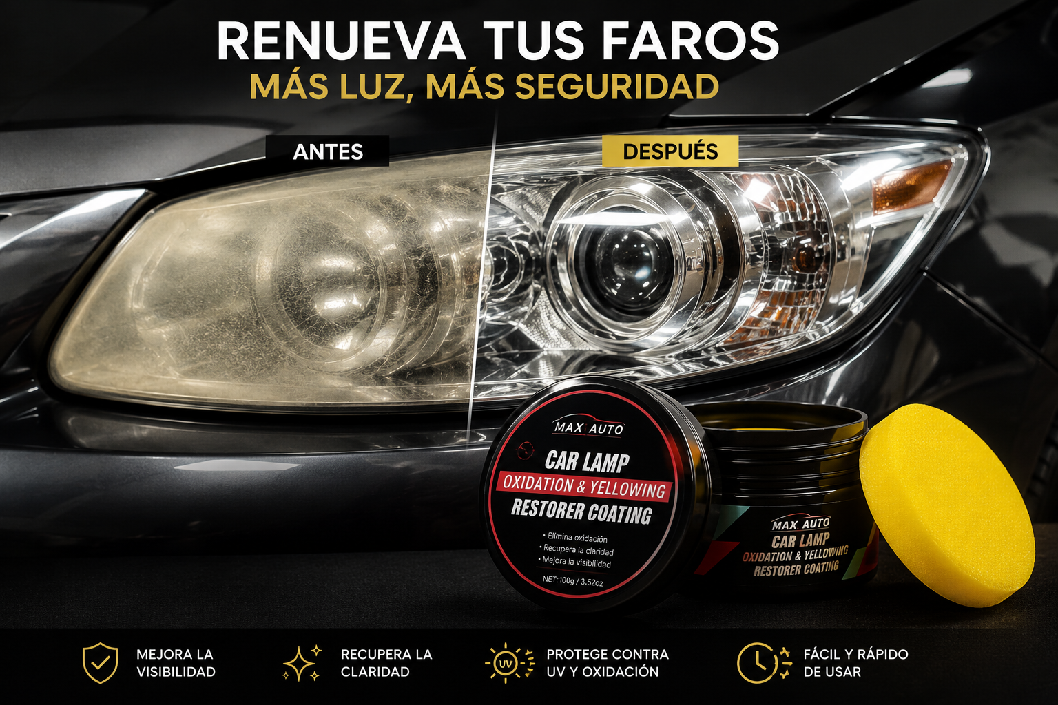 Restaurador de Faros para Coche