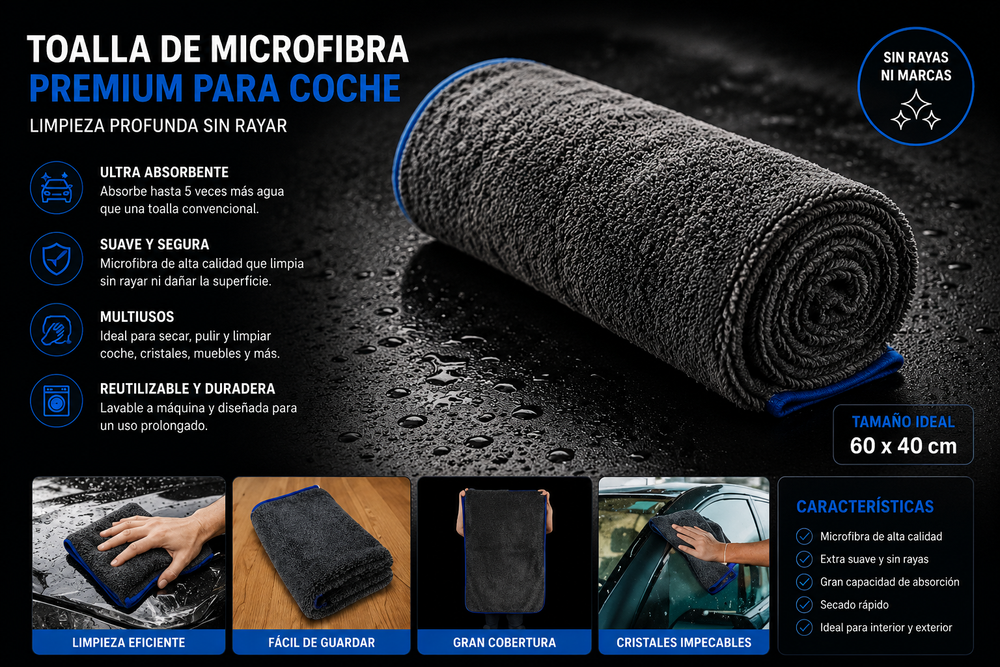 Toalla Premium de Microfibra 90x60 cm